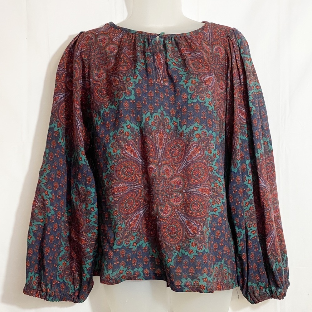 Marc by Marc Jacobs | Wool/Silk Blend Top With Mandala Paisley Print